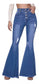 Pantalones Mezclilla Acampanado Mujer Jeans Stretch Pantalón