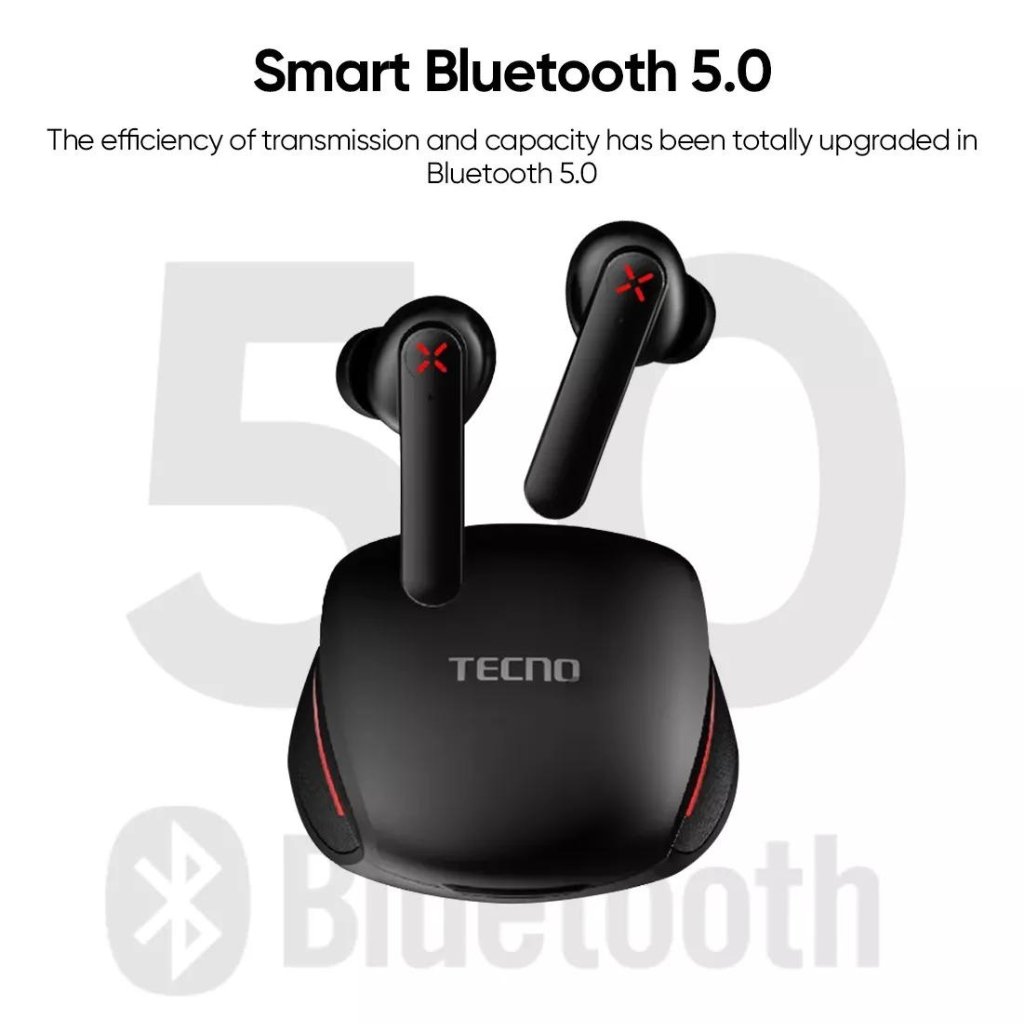 Audífonos bluetooth TECNO, hasta 25 horas de batería.