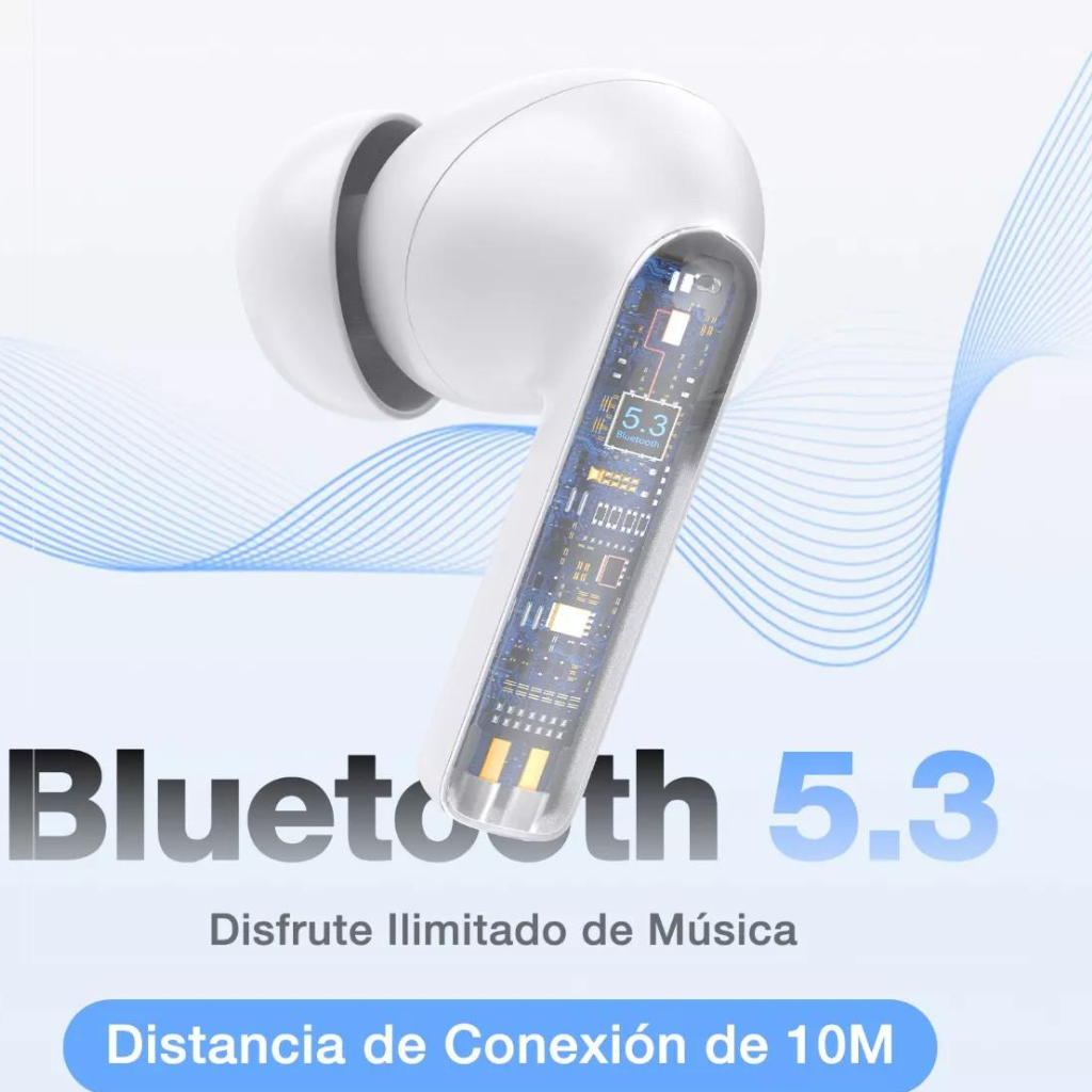 Audífonos bluetooth manos libres, Siri, Control táctil inteligente.1 Hora