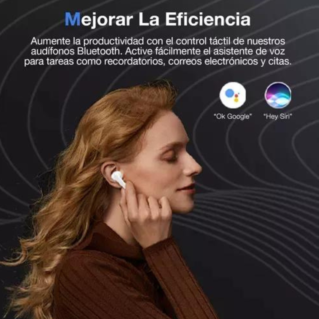 Audífonos In-ear Inalámbricos Bluetooth,18 Horas