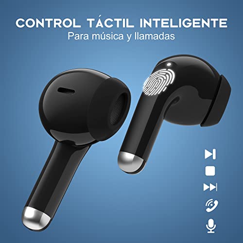 1 Hora Audifonos Inalambricos Bluetooth 5.3, Auriculares Inalámbricos In-Ear Audífonos Bluetooth con Micrófono Compatible con Samsung Galaxy S20/A23/A52/A53 Xiaomi Huawei