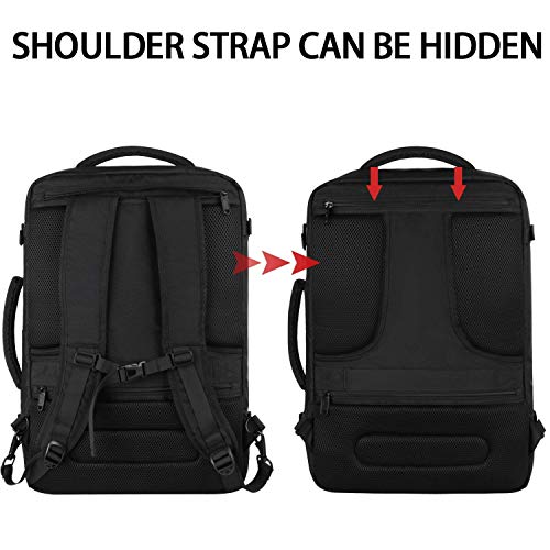 Mochila de viaje, mochila de 40 L para hombre,resistente al agua para exteriores, color negro