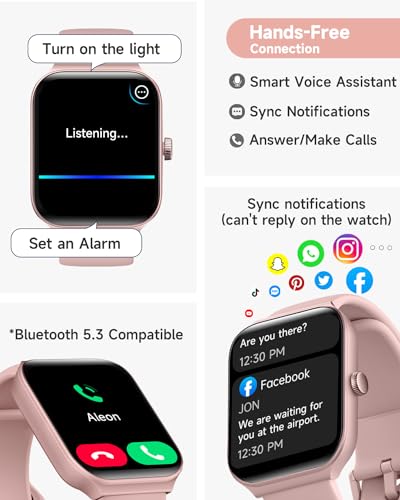 Reloj Inteligente TOOBUR, Alexa Incorporada, Sumergible, Llamadas, Notificaciones. Rosa