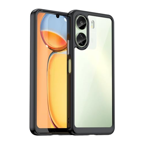 PENGPAI Funda para Xiaomi Poco C65 y Redmi 13C Uso Rudo Case Acrílico Anti-Amarillo Carcasa Bumper Antiarañazos Respaldo Antigolpes Cover Transparente XC