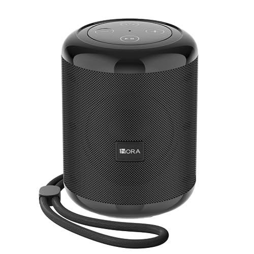 1 Hora Bocina Bluetooth Portatil 5.1, Mini Altavoz Inalámbrico con Manos Libres/Micro USB/Radio FM/TF, Compatible con Phone, Tablet, Computadores, Ideal para Viajar, Campear, Negro