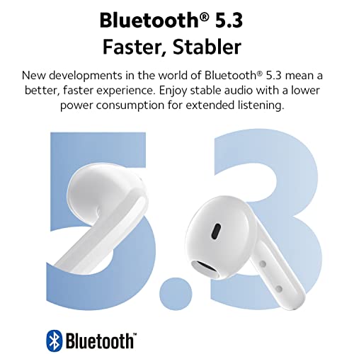 Xiaomi Redmi Buds 4 Lite TWS - Auriculares inalámbricos Bluetooth 5.3 de baja latencia con cancelación de ruido de llamada AI, IP54 impermeable, tiempo de reproducción de 20 horas, auriculares ligeros y cómodos, color blanco