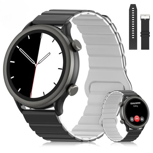 Smartwatch para Mujer/Hombre FreshFun  con Llamada Bluetooth, Reloj Inteligente IP67 con Pantalla 1.39in, Pulsera Deportiva con Monitoreo de Ritmo Cardíaco, Presión Arterial, Sueño, Negro