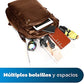 Bluelander Mochila Antirrobo para Laptop Impermeable de Cuero Sintético con Carga USB para Power Bank (no incluida), Múltiples Bolsillos, Tirantes Acolchados, Excelente para Viajes y Oficina (Café)