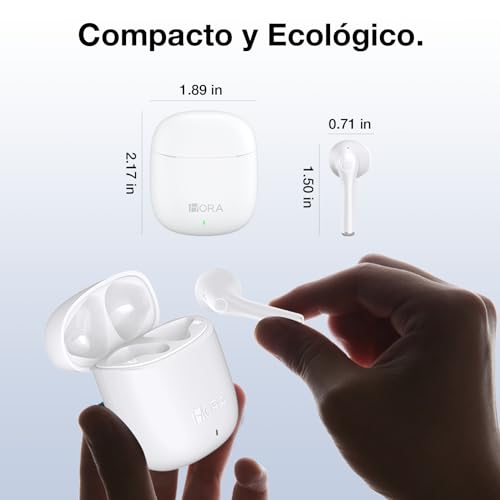 1 Hora Audífonos Bluetooth 5.3 Inalámbricos, Mini Auriculares Inalámbricos.