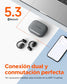 Audífonos Bluetooth 5.3 truefree, Audífonos Inalámbricos Deportivos,Cancelación de Ruido ENC, Sonido Estéreo 3D por Controlador de 16,2 mm, 45 Horas de reproducción,4 mics,Control de App