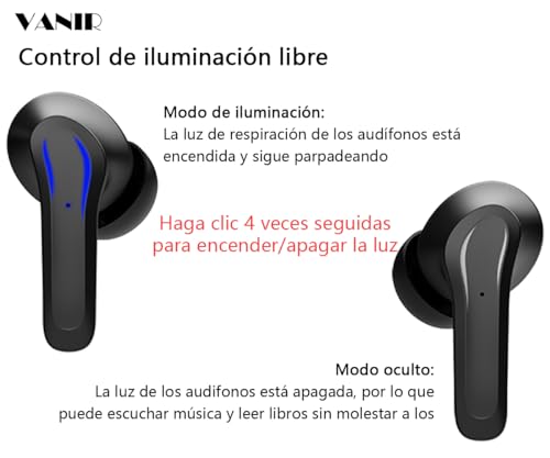 Audífonos Inalámbricos Bluetooth VANIR  con Hi-Res Audio,Audífonos Bluetooth semiabiertos con cancelación de Ruido