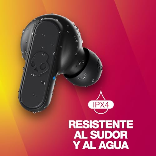 Auriculares In-Ear Inalámbricos Skullcandy   , 12 h de Autonomía, Micrófono, Compatibles con iPhone Android y Dispositivos Bluetooth, Negro