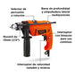 Taladro BLACK+DECKER Rotomartillo 1/2 Pulgadas 550W 0-2800Rpm 0-45000Gpm HD555