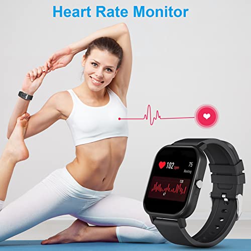 Smartwatch Reloj Inteligente con presión Arterial, Monitor de oxígeno en Sangre, Monitor de Fitness con Monitor de Ritmo cardíaco, Reloj de Fitness táctil Completo para Android e iOS