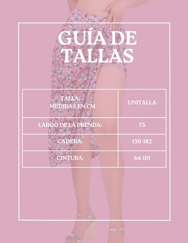 Falda Short DE Mujer Midi con Estampados (MX/US, Alfa, Talla única, Regular, Regular, DISEÑO 7)