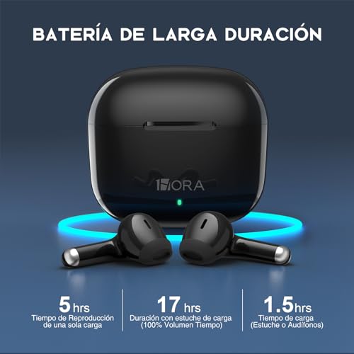 1 Hora Audifonos Inalambricos Bluetooth 5.3, Auriculares Inalámbricos In-Ear Audífonos Bluetooth con Micrófono Compatible con Samsung Galaxy S20/A23/A52/A53 Xiaomi Huawei