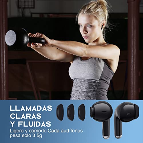 1 Hora Audifonos Inalambricos Bluetooth 5.3, Auriculares Inalámbricos In-Ear Audífonos Bluetooth con Micrófono Compatible con Samsung Galaxy S20/A23/A52/A53 Xiaomi Huawei