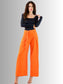 Generic Pantalones Wide Legs para Mujer (MX/US, Alfa, Talla única, Regular, Regular, Naranja)