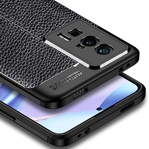 Funda para Mi Xiaomi Poco F5 Pro Case Carcasa Uso Rudo Protector de Cámara Duradero Suave Similar Cuero Protector Cover (Negro)