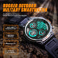 Reloj militar inteligente para Hombres,Llamada, Linterna 1.45” HD Resistente 100+ Modos Deporte IP68 Impermeable.