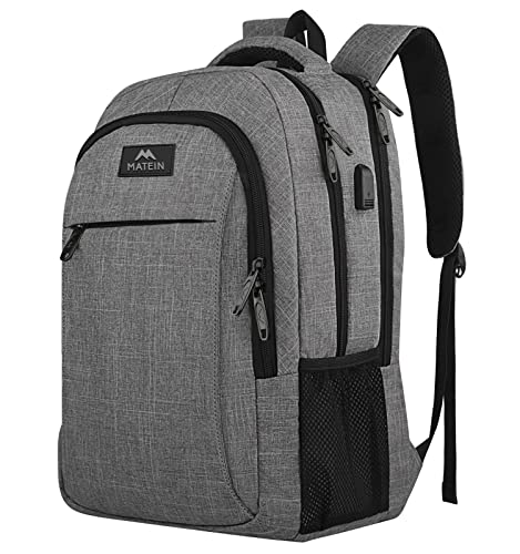 Mochila para portátil de viaje, mochila para portátil de negocios, antirrobo, mochila para portátil delgada y duradera con puerto de carga USB, mochila escolar para portátiles de 15,6 pulgadas