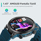 Smartwatch 1.43" AMOLED con Llamada Bluetooth, Reloj Inteligente Hombre Impermeable IP67, Monitor de Frecuencia Cardíaca/Oxígeno en Sangre/Sueño, 100+ Modos Deportivos para Android/iOS, Azul