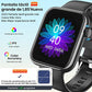 Smartwatch, 1,85" Reloj Inteligente con Llamadas Bluetooth IP67 Impermeable Reloj Deportivo Pulsómetro Monitor de Oxígeno Sueño, Podómetro, Pulsera Actividad para Android iOS (2 Correas) - Negro