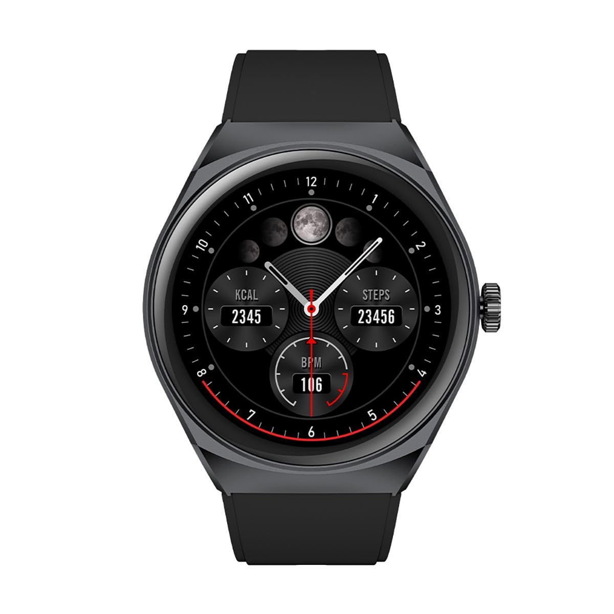 STF Kronos Trek Smartwatch, Resistente al Agua, Modo Multideportivo, Monitores de Salud, Batería de hasta 7 días de duración, Negro