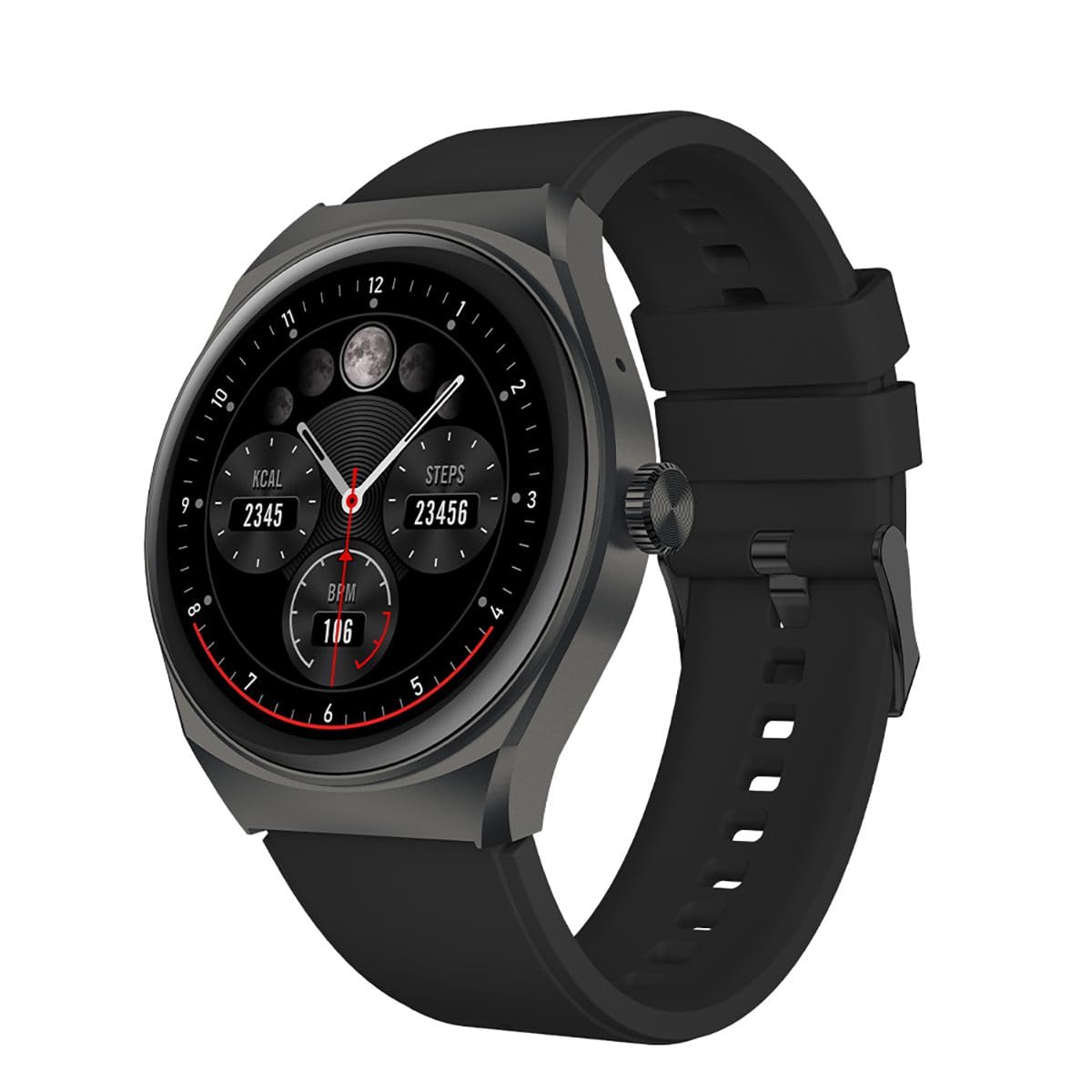 STF Kronos Trek Smartwatch, Resistente al Agua, Modo Multideportivo, Monitores de Salud, Batería de hasta 7 días de duración, Negro