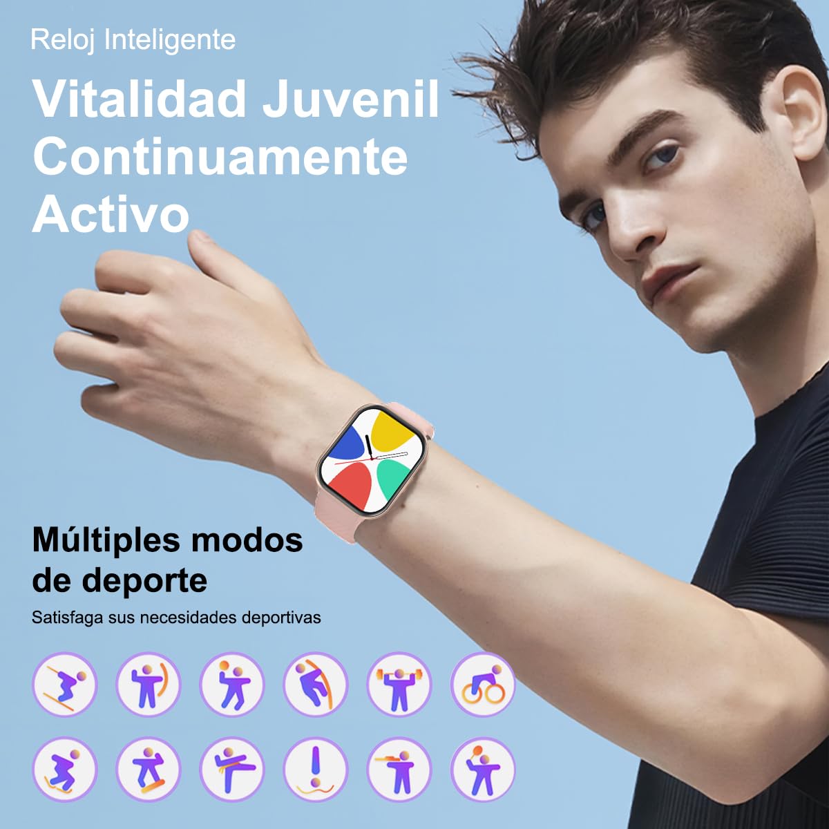 Smartwatch 2.01" Pantalla Grande EASYTAO , Reloj Inteligente Llamada Bluetooth, Impermeable IPX67, Monitor De Frecuencia Cardíaca/Oxígeno en Sangre/Presión Arterial.