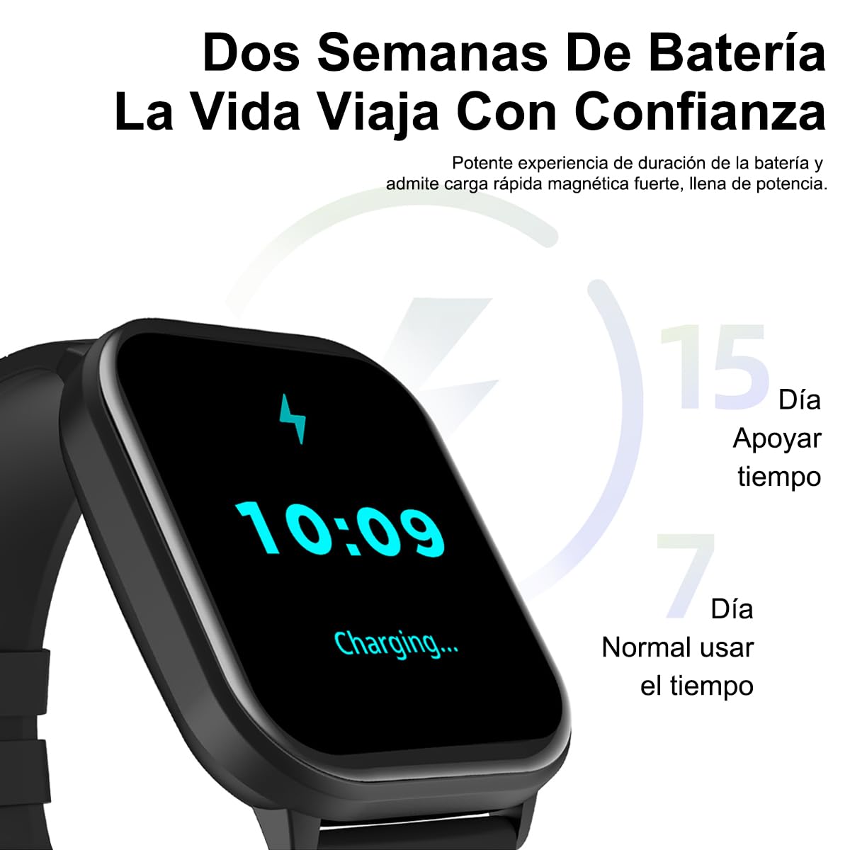 Smartwatch 2.01" EASYTAO. Pantalla Grande, Reloj Inteligente Llamada Bluetooth, Impermeable IPX67, Monitor De Frecuencia Cardíaca/Oxígeno en Sangre/Presión Arterial, Micrófono Incorporado(Negro)