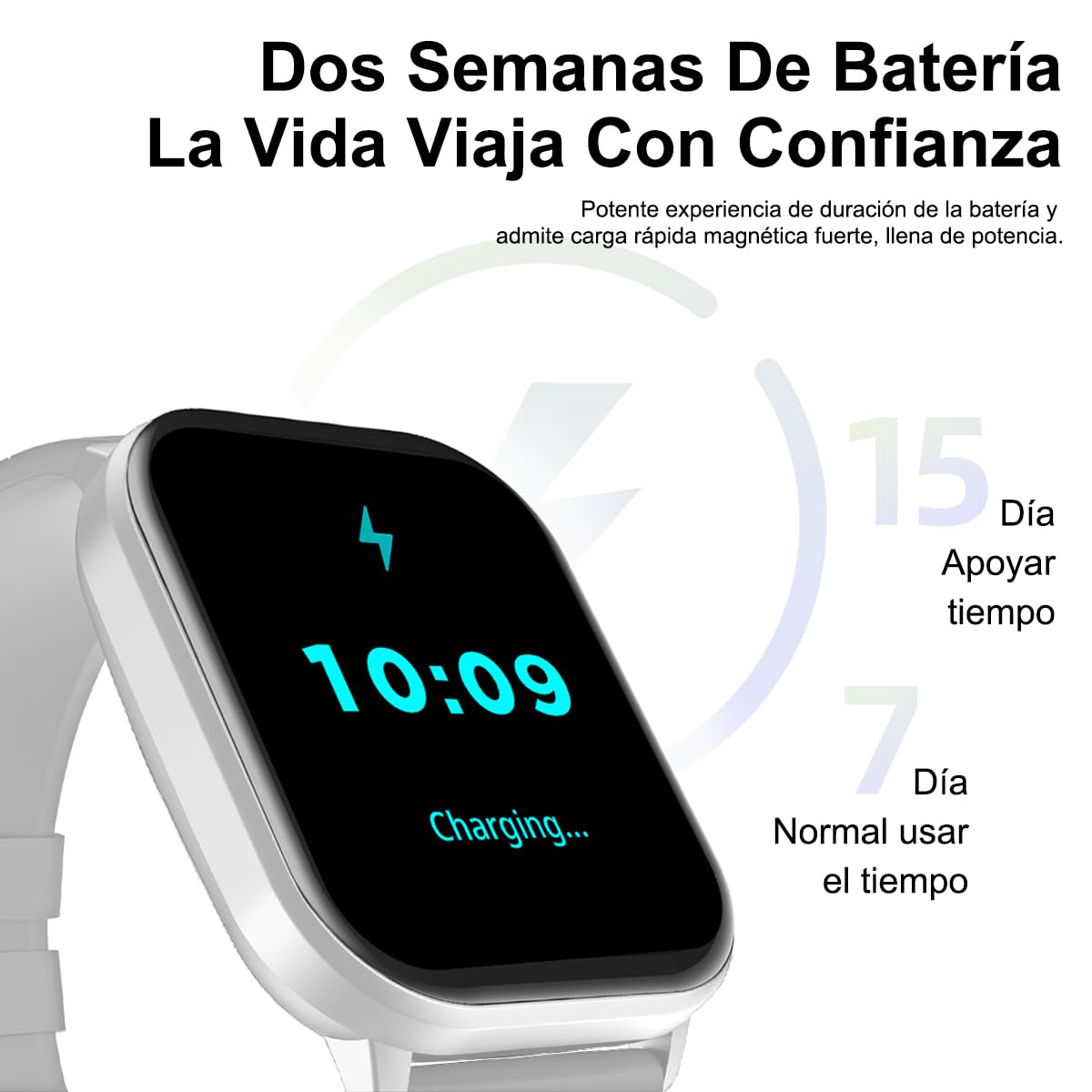 Smartwatch 2.01 pulgadas, Pantalla Grande, Reloj Inteligente Llamada Bluetooth,  Monitor De Frecuencia Cardíaca/Oxígeno.