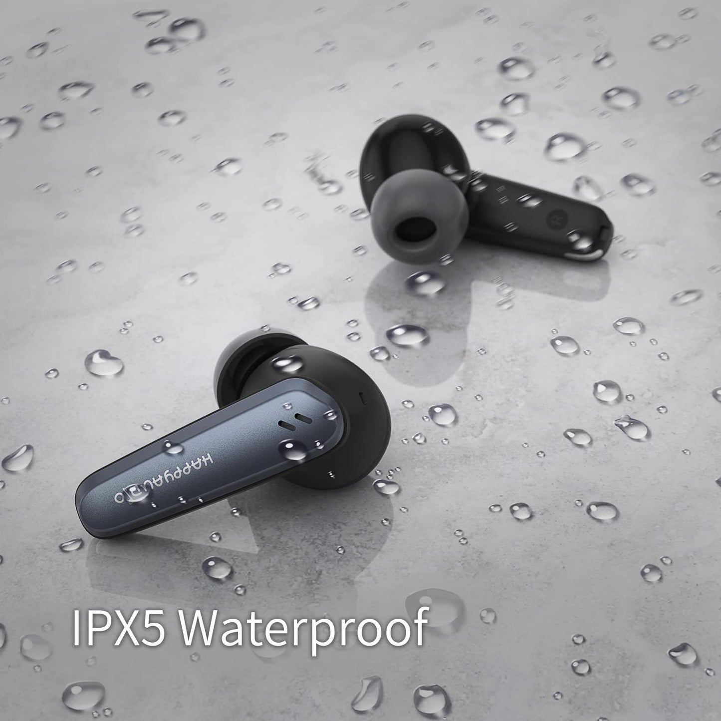 Auriculares Inalámbricos HAPPYAUDIO Bluetooth 5.2, Cancelación Activa de Ruido (ANC + ENC), Resistentes al Agua IPX5, 24 Horas de Autonomía