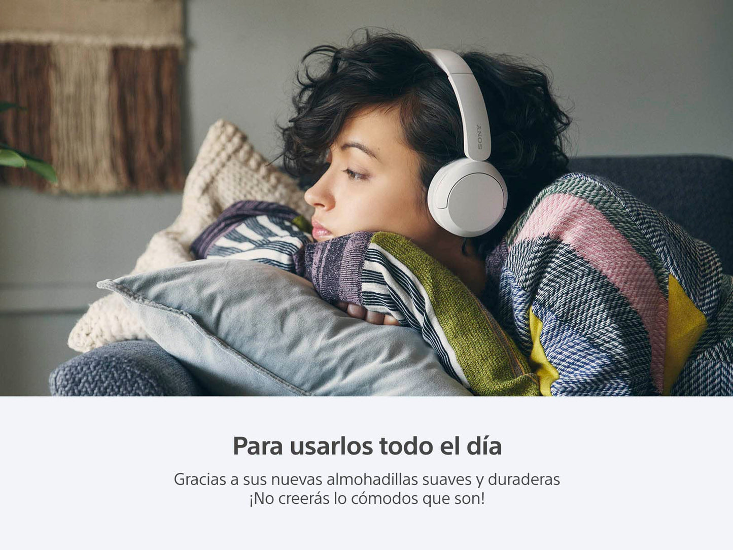 Audífonos inalámbricos Sony on-Ear WH-CH520 hasta 50 Horas de duración de batería, Blanco.