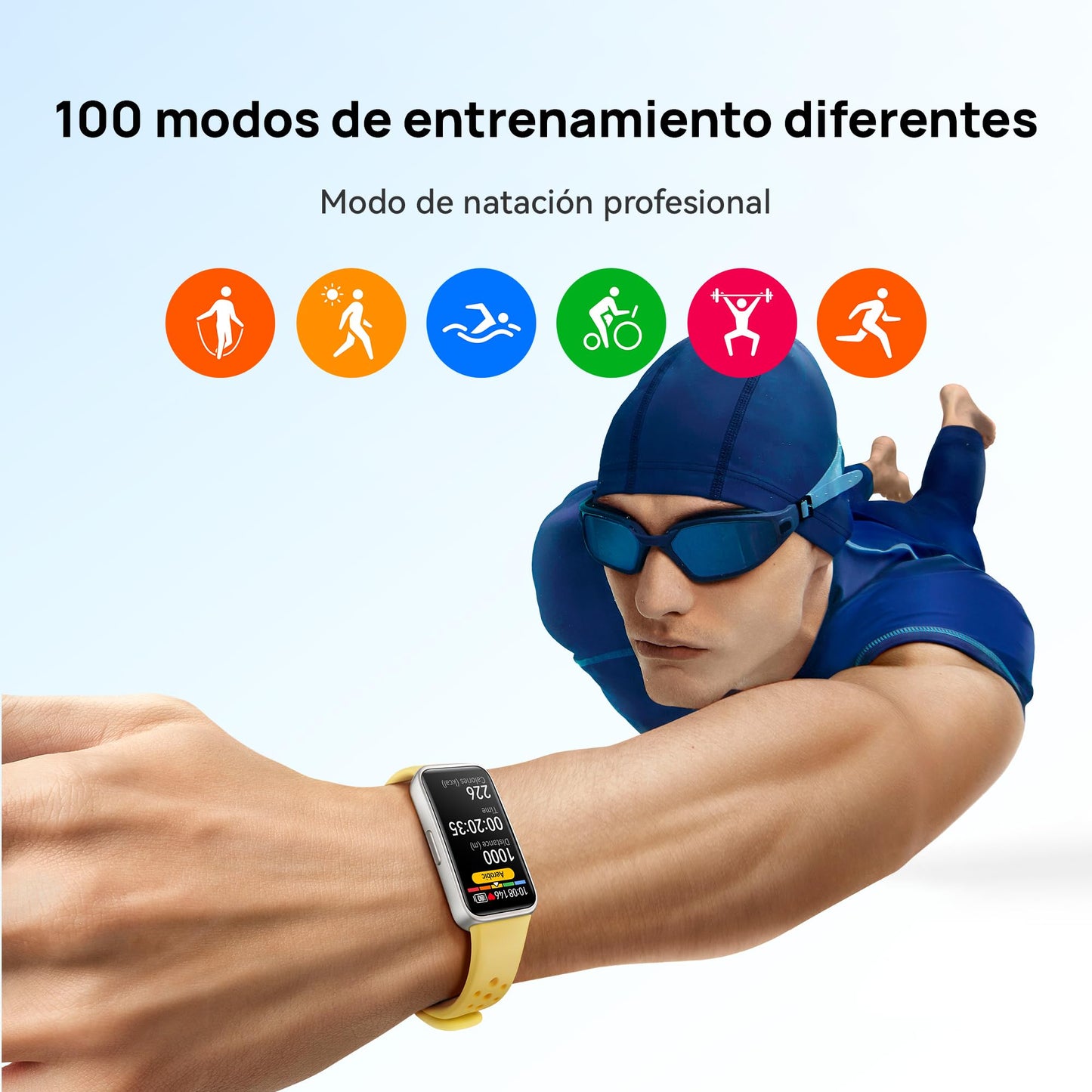 HUAWEI Band 9, Monitoreo de salud, Carga rápida, Batería hasta por dos semanas. Blanco.