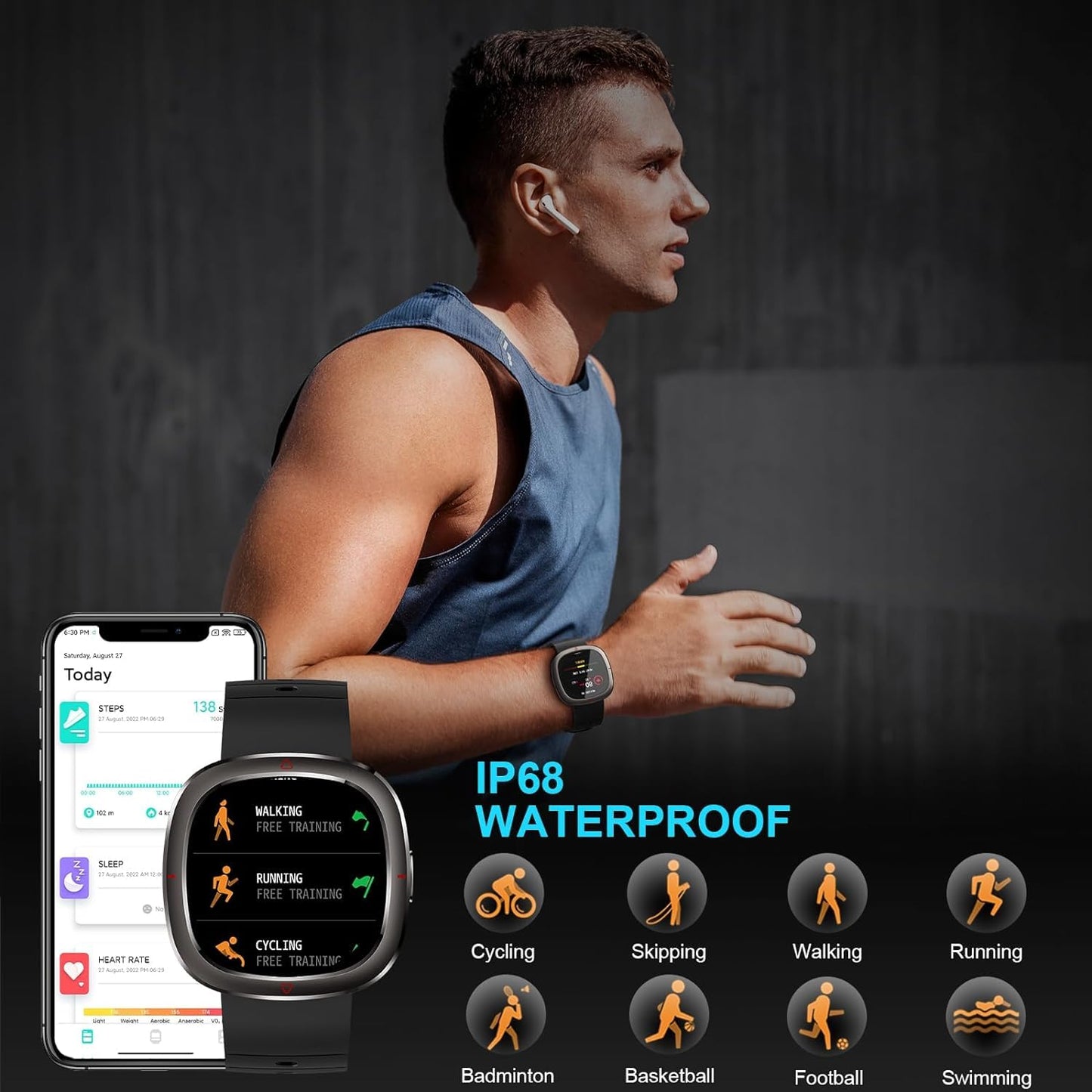 Smartwatch FreshFun 1.32” – Monitor de Salud y Fitness