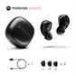 Audífonos Bluetooth Motorola Sound Moto Buds 105    control táctil y funda de microcarga, IPX5, resistente al agua, ligero, ajuste cómodo, sonido claro, color negro