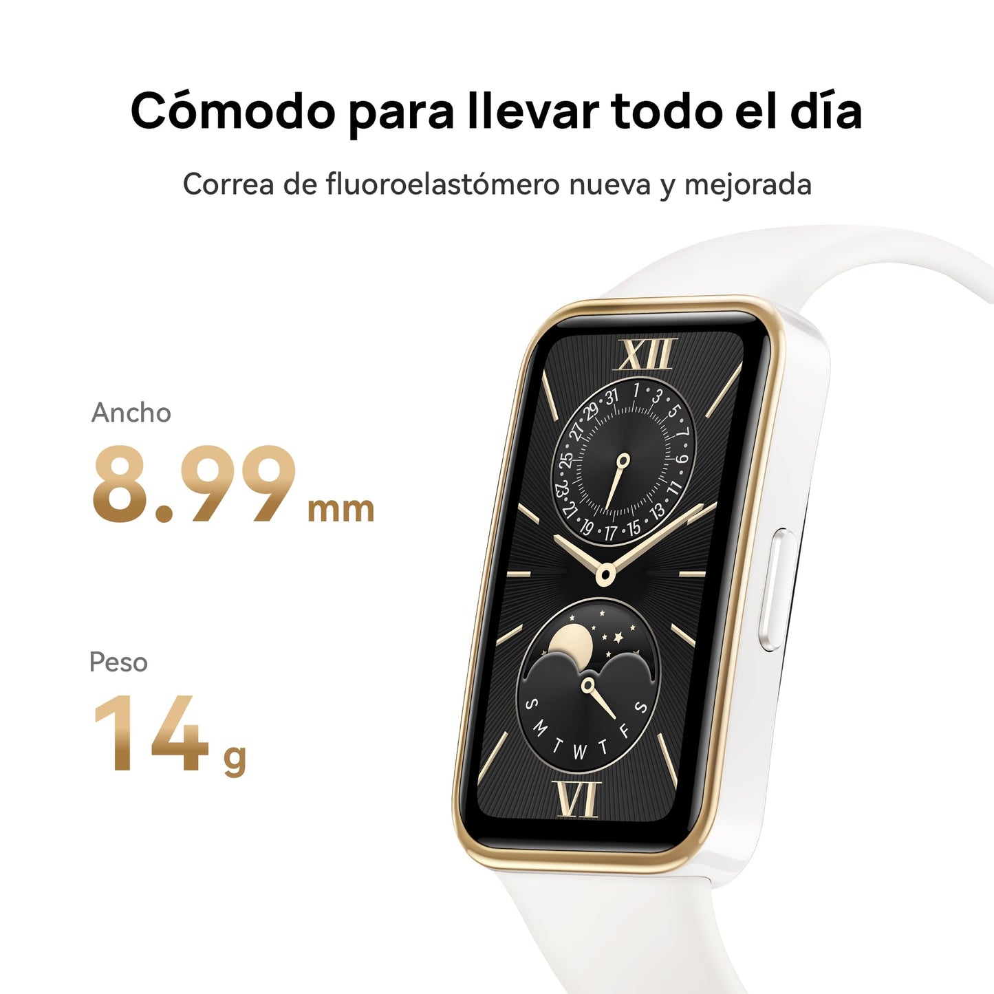 HUAWEI Band 9, Monitoreo de salud, Carga rápida, Batería hasta por dos semanas. blanco