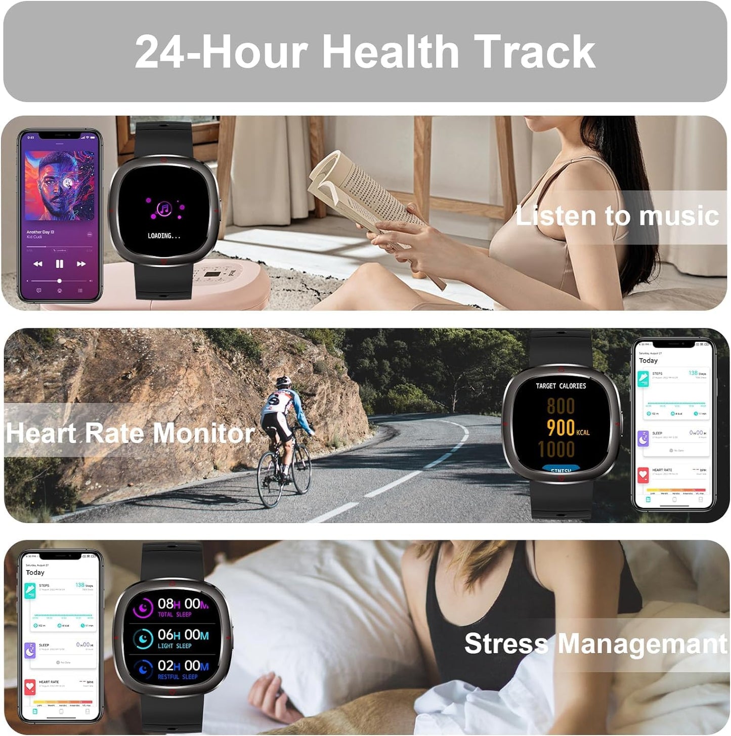 Smartwatch FreshFun 1.32” – Monitor de Salud y Fitness