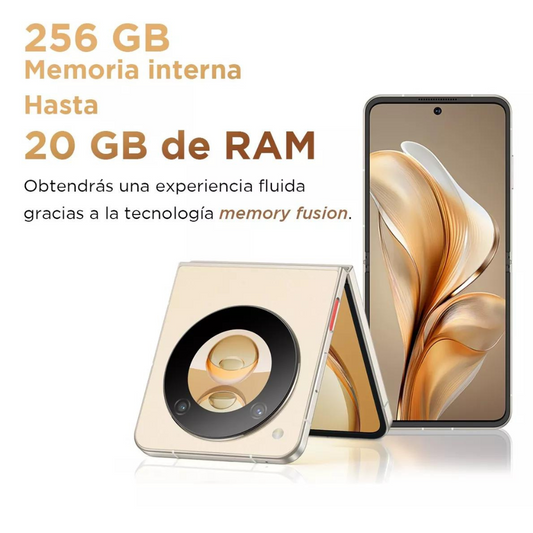 Celular Nubia Flip 5g 256gb 8+12ram pantalla plegable.Dorado