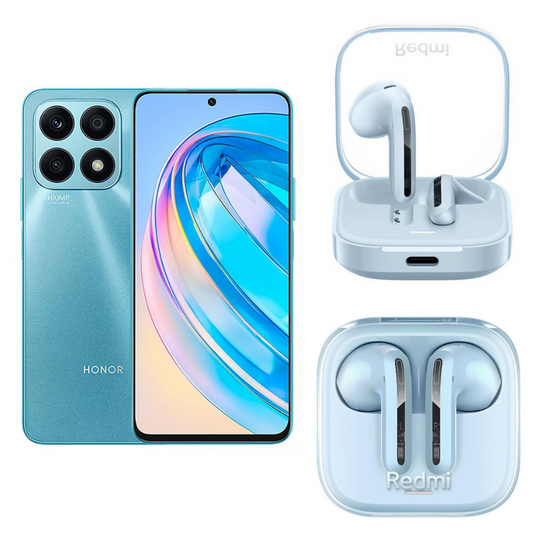 Honor X8A 256gb 8gb ram azul con audífonos Xiaomi redmi buds 6 active