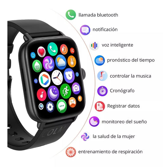 Smartwatch Colmi P28plus. Notifica llamadas. NEGRO