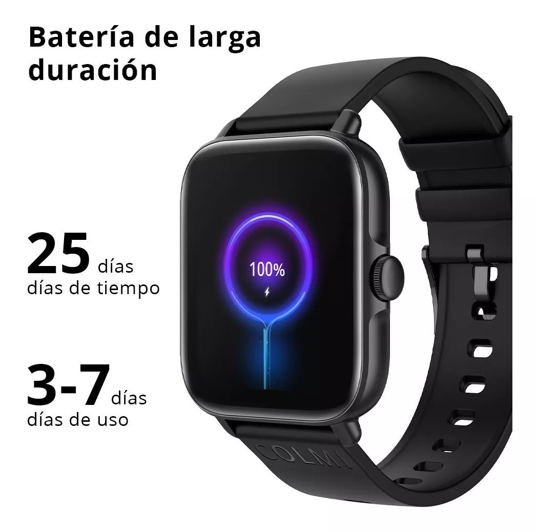 Smartwatch Colmi P28plus. Notifica llamadas. NEGRO