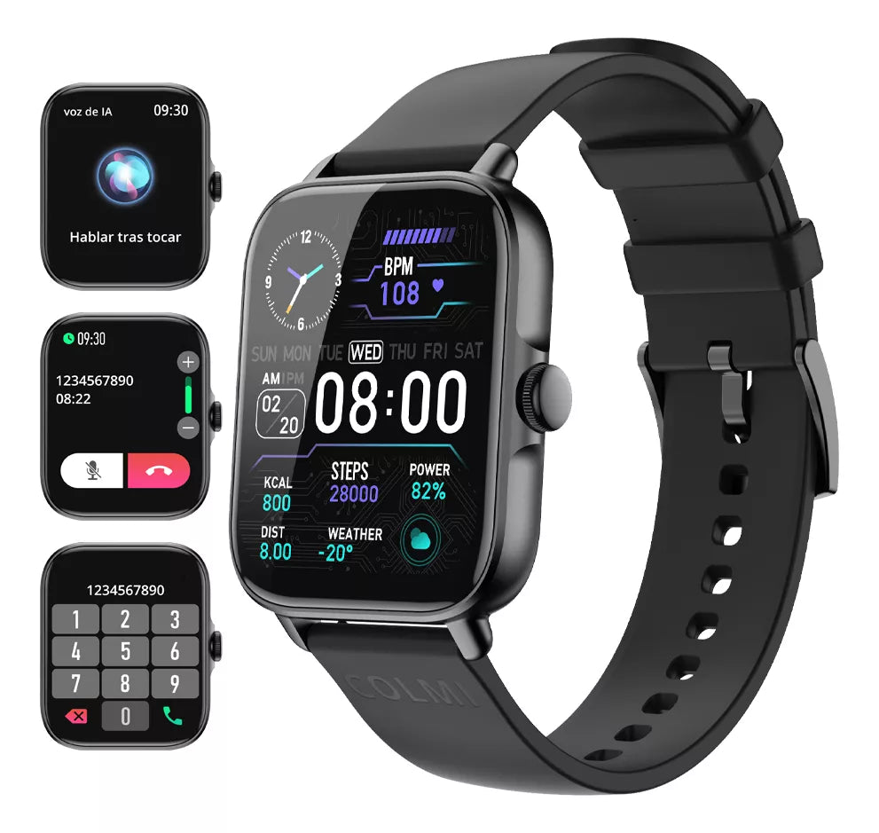 Smartwatch Colmi P28plus. Notifica llamadas. NEGRO