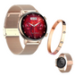 Smartwatch Dorado para Mujer, Romance G-Tide con Llamadas Bluetooth y Monitoreo de Salud