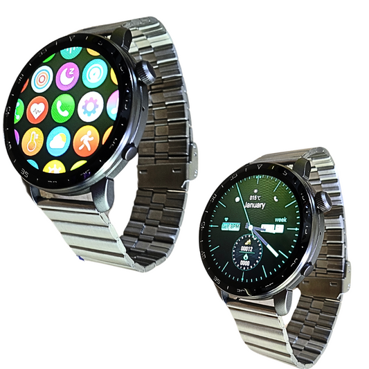 Smartwatch Clásico con correa de Metal BS X3pro llamadas, mensajes, deportes, salud y notificaciones.