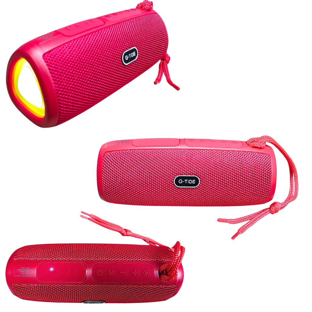 Bocina Bluetooth Portátil G-Tide SH20 con Sonido Hi-Fi y Luces LED Laterales