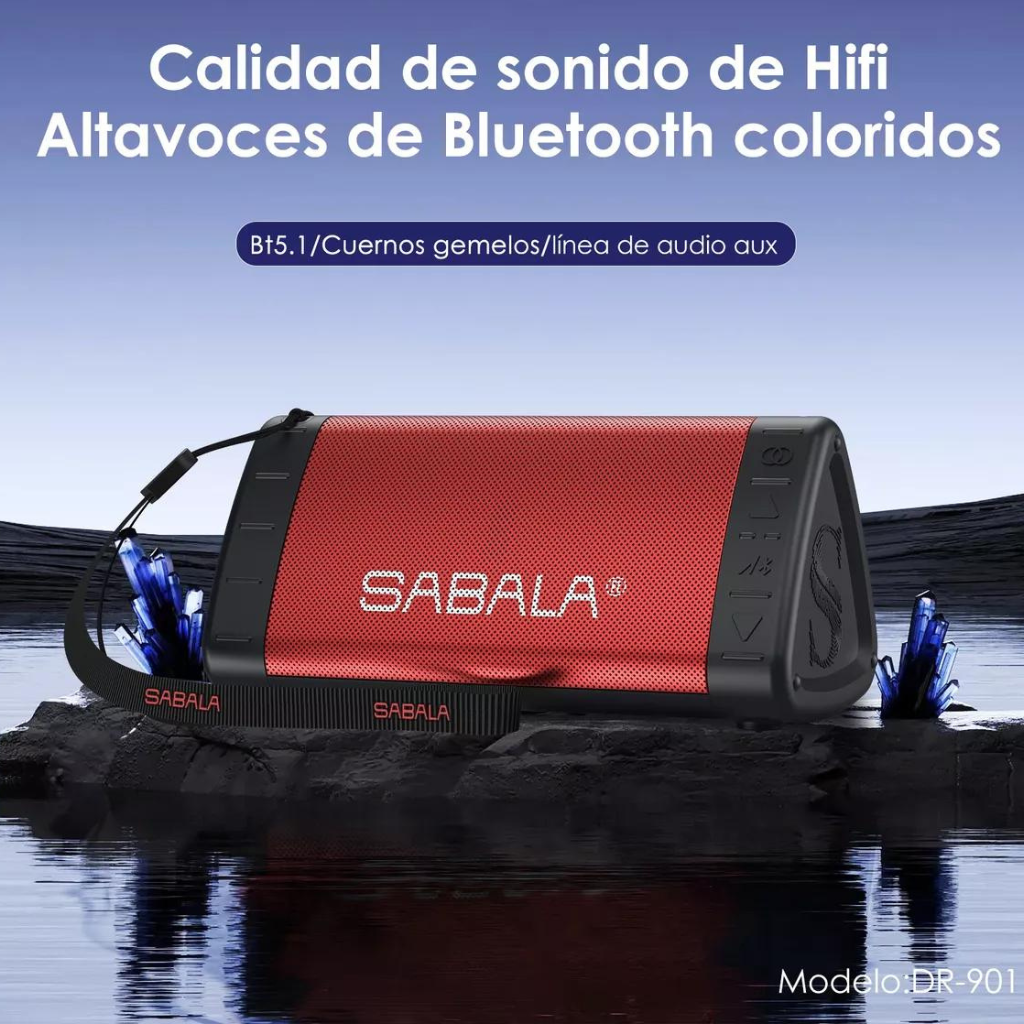 Bocina bluetooth Sabala con Audífonos de regalo 1More diadema.