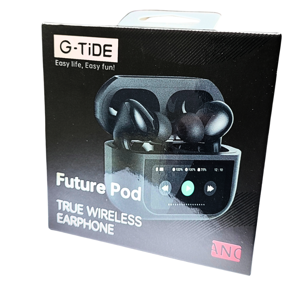 Audífonos  con Pantalla Táctil. G-TIDE Future Pod, Bluetooth, Cancelación de ruido, encontrar audífonos