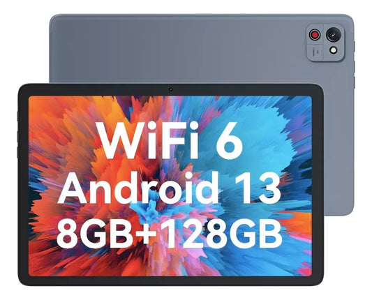 Tablet Cubot Tab 60 10.1" HD+ IPS, 8GB RAM, 128GB ROM, Android 13, Batería 6000mAh, Cámara 13MP, Wi-Fi 6, Bluetooth 5.2, Expansión TF hasta 1TB (Gris)